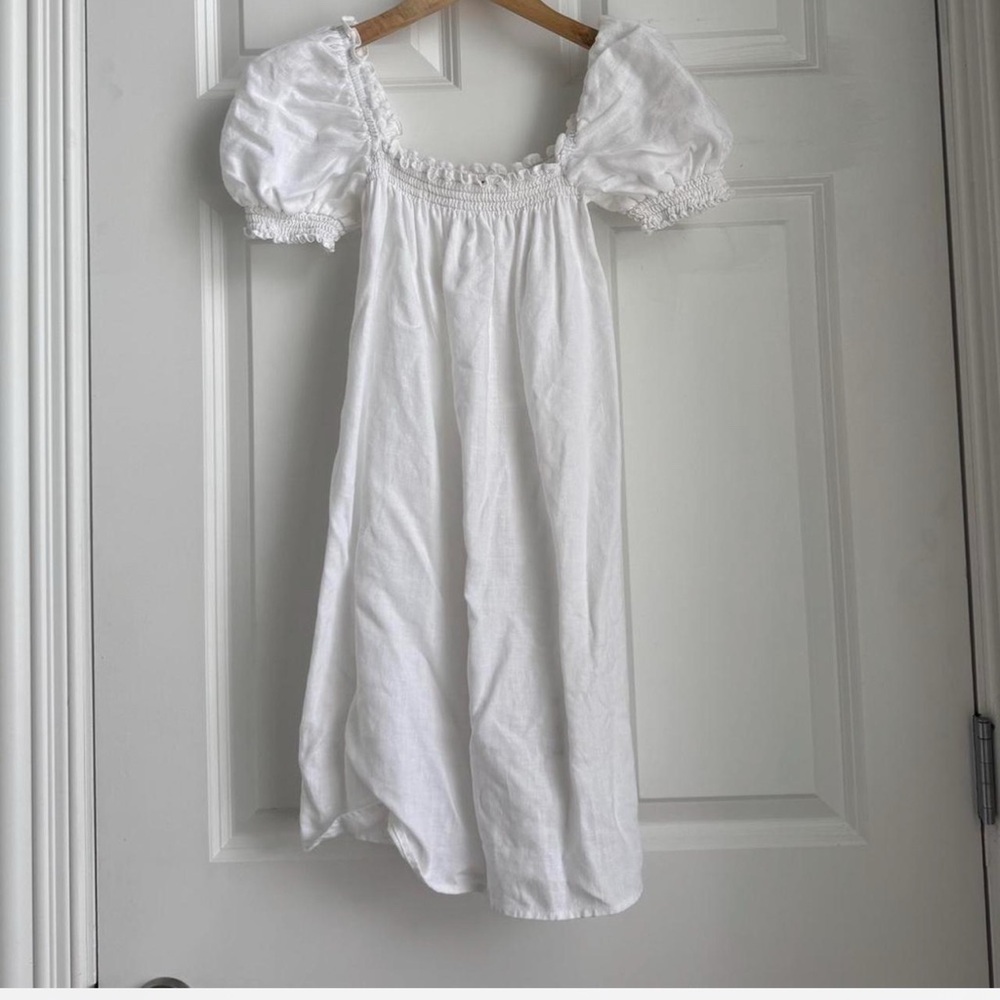 Reformation White Linen Babydoll Dress